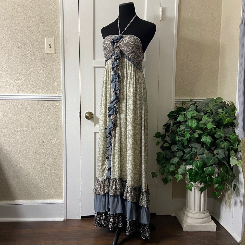 Ryu: ModCloth Tube Top w/Tie Ruffled Tiered Maxi Dress